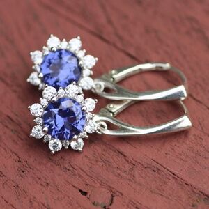 Handmade in Canada Sterling Silver 925 Tanzanite Earrings - December Birthstone